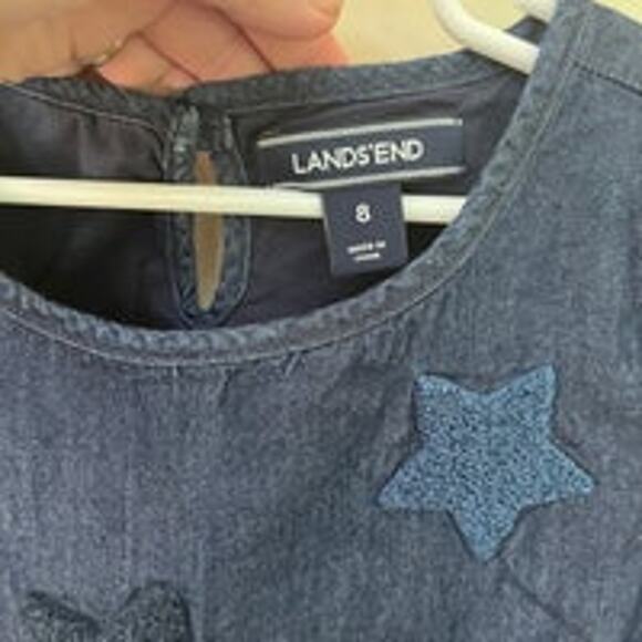Lands' End dress with textured stars, size 8 - Picture 3 of 3